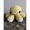 Plyšová hrkálka - žltá chobotnička s trblietavými očami